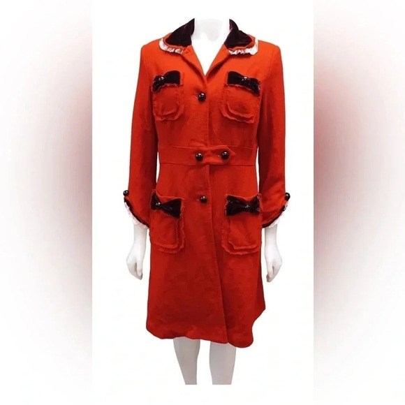 💥HOST PICK💥 Marc Jacobs Red Wool Cashmere Peacoat Size Large - Picture 4 of 16